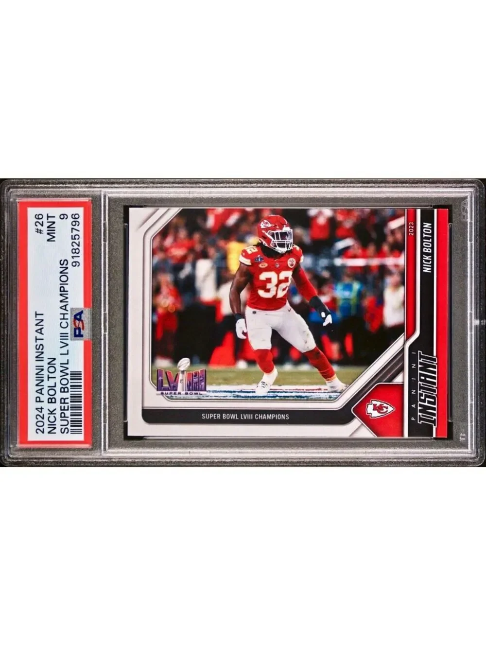 Nick Bolton 2023 Panini NFL Superbowl Champions #26 Card PSA 9 Mint